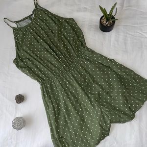 Green Polka Dot Romper